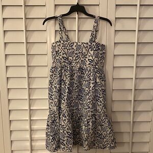 Blue and White Madison Matthews cotton Dress